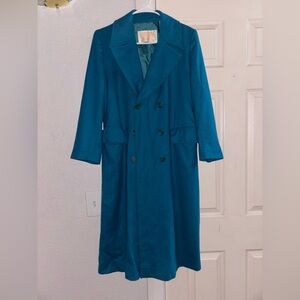 Vintage Women’s Pendleton virgin wool teal trench￼ size 6 70’s Made in USA
